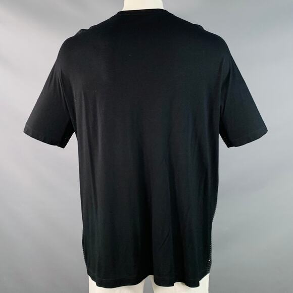 GUCCI Size L Black Studded Silk Dolman Sleeves Crew Neck T-shirt - Picture 4 of 7